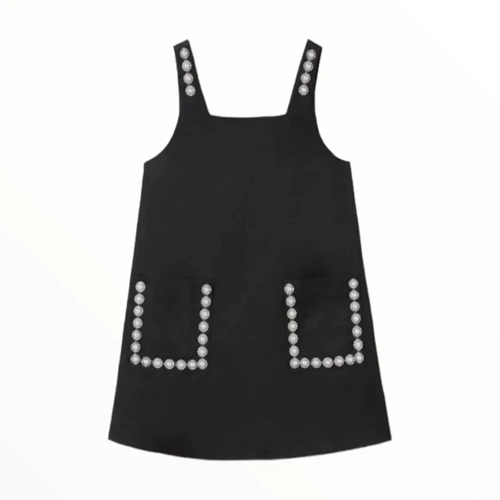 ZARA Kids | Black | JEWEL POCKET PINAFORE DRESS